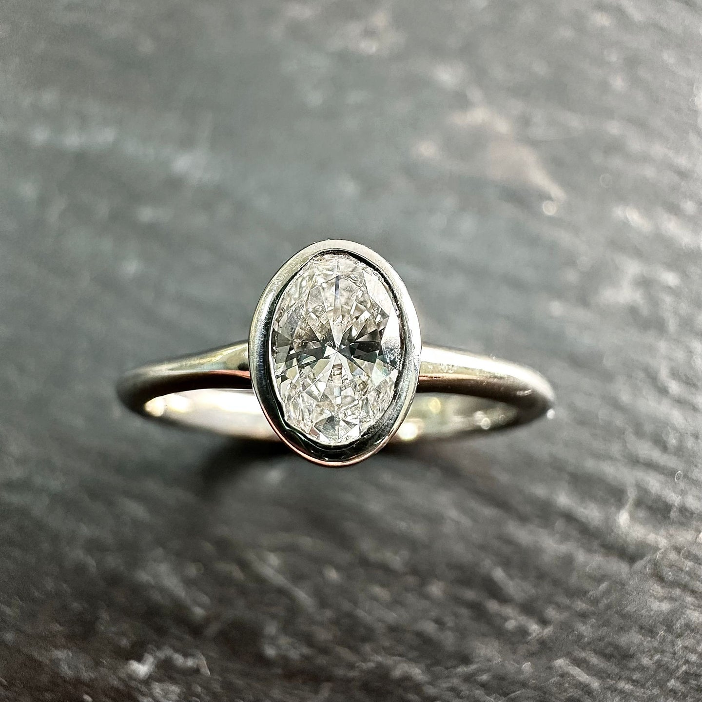 9ct White Gold Oval Lab Grown Diamond Ring