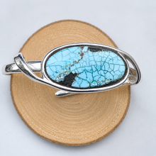 Load image into Gallery viewer, Handmade Sterling Silver Turquoise Bangle
