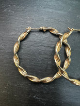 Load image into Gallery viewer, Preloved 9ct Yellow Gold Twisted Hoops
