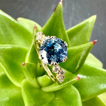 Load image into Gallery viewer, 9ct Yellow Gold Ceylon Sapphire and Diamond Ring
