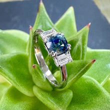 Load image into Gallery viewer, Bi Colour Ceylon Sapphire &amp; Diamond Ring
