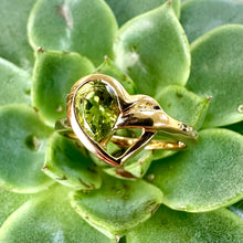 Load image into Gallery viewer, Gold Plated Sterling Silver Peridot Heart Ring
