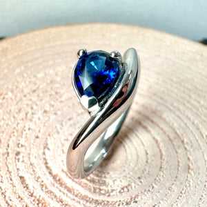 Platinum 1.22ct Pear Shaped Sapphire Ring