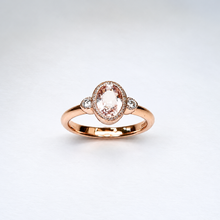 Load image into Gallery viewer, 9ct Rose Gold Morganite &amp; Lab Grown Diamond Ring

