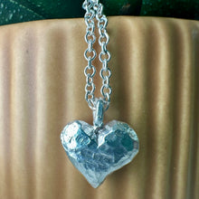 Load image into Gallery viewer, Sterling Silver Hammered Heart Pendant and Chain
