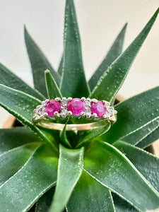 Preloved 9ct Ruby & Diamond Ring
