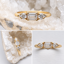 Load image into Gallery viewer, 18ct Yellow Gold Emerald Cut Diamond Engagement ring
