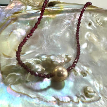 Load image into Gallery viewer, Garnet &amp; Pink Freshwater Pearl Necklace

