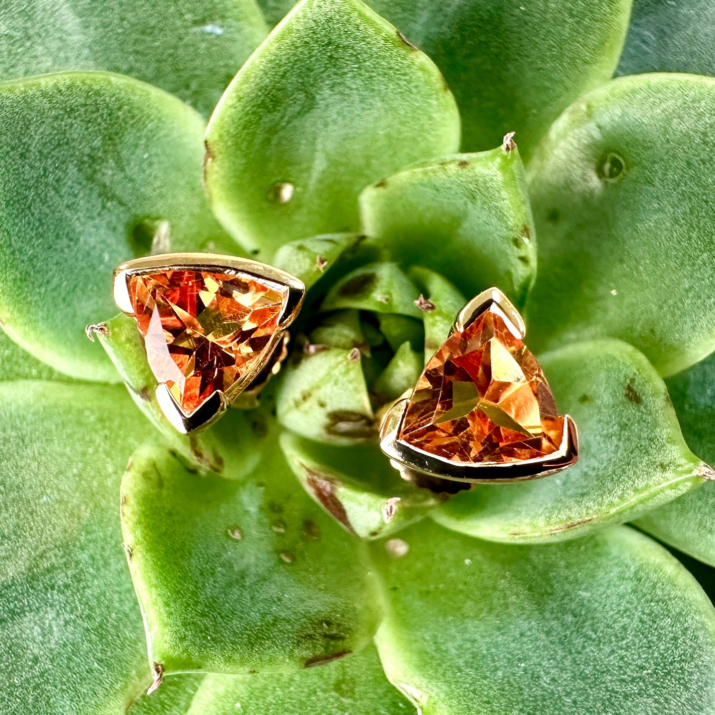 Gold Plated Sterling Silver Golden Citrine Studs