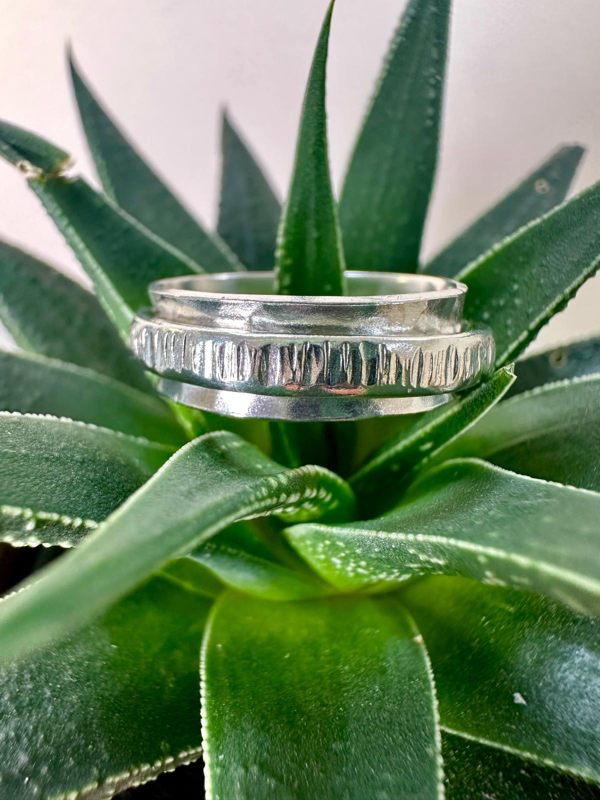 Sterling Silver 6.5mm Concave Fidget Ring