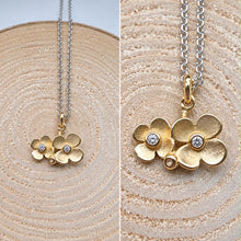 Load image into Gallery viewer, 14ct Yellow Gold Diamond Flower Pendant &amp; Chain
