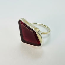 Load image into Gallery viewer, Handmade Sterling Silver Orange Sea Glass Ring
