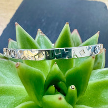 Load image into Gallery viewer, Sterling Silver 5mm Bangle with Hammered Square Detail
