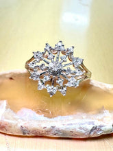 Load image into Gallery viewer, Preloved 9ct Gold Diamond Snowflake Ring
