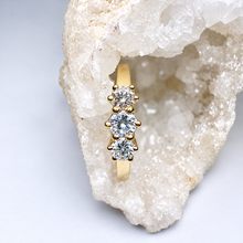 Load image into Gallery viewer, Preloved 18ct Yellow Gold Three Stone Diamond Ring
