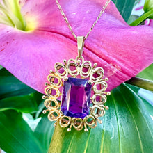 Load image into Gallery viewer, Preloved 9ct Yellow Gold Amethyst Pendant
