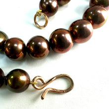 Load image into Gallery viewer, 9ct Rose Gold Chocolate Brown 10-11mm Pearl Necklace
