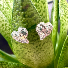 Load image into Gallery viewer, Sterling Silver Hammered Heart Stud
