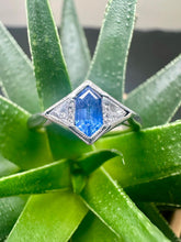 Load image into Gallery viewer, Platinum Lozenge Sapphire &amp; Diamond Ring
