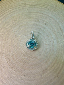 Sterling Silver Dotty Blue Zircon Pendant