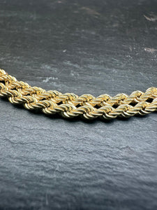 Preloved 9ct Yellow Gold Double Row Rope Chain 18"