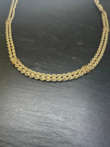 Preloved 9ct Yellow Gold Double Row Rope Chain 18"