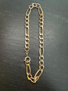 Preloved 9ct Yellow Gold Figaro Bracelet 7.5"