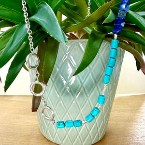 Sterling Silver Lapis & Turquoise Necklace