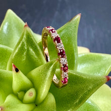 Load image into Gallery viewer, 9ct Rose Gold Pink Ruby and Diamond Ring
