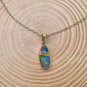 Handmade Opal Pendant In Yellow Gold