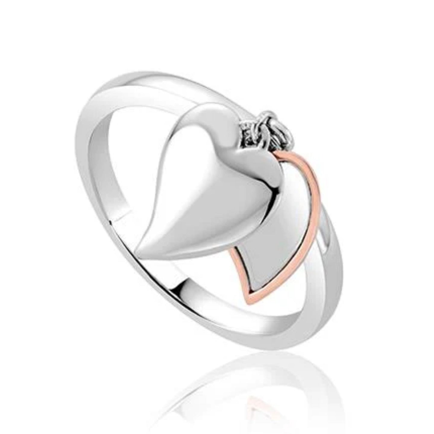 Clogau Sterling Silver Double Heart Ring