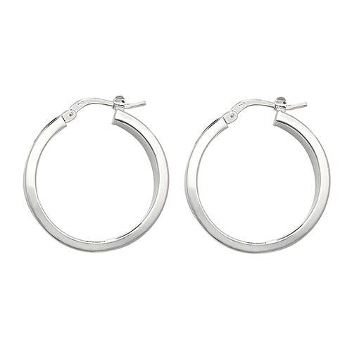 Sterling Silver 25mm Flat Wire Hoops