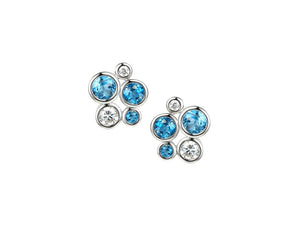 Sterling Silver Fantasia Symphony Blue Earrings