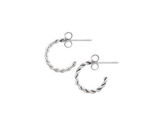 Sterling Silver Small Twisted Hoops