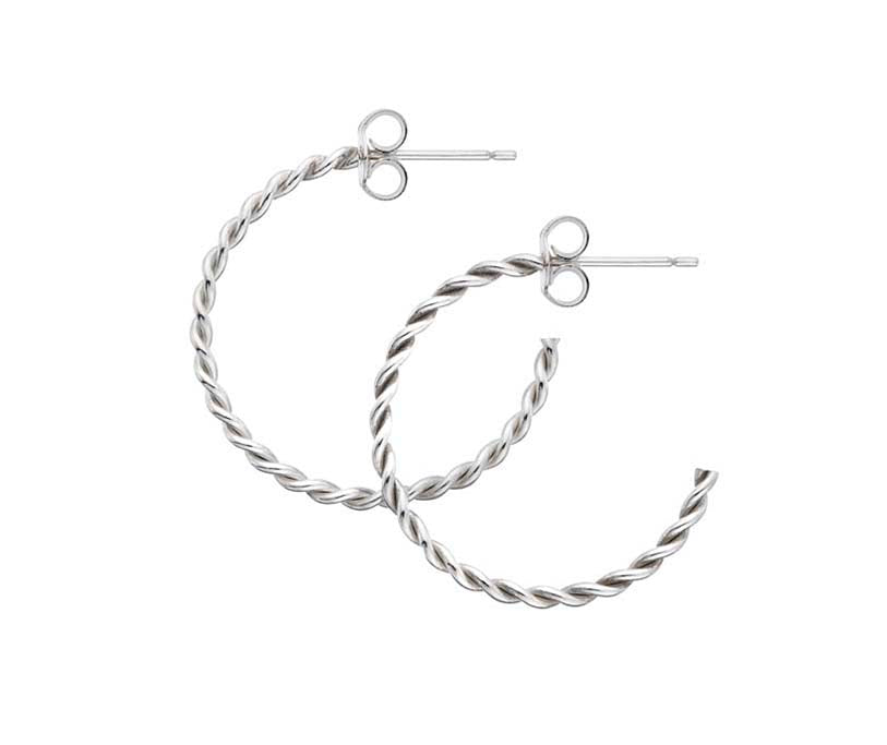 Sterling Silver Twisted Hoops