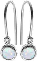 Sterling Silver White Opalite Fixed Hook Earrings