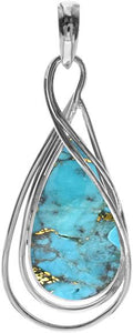 Sterling Silver Mohave Turquoise Pendant and Chain