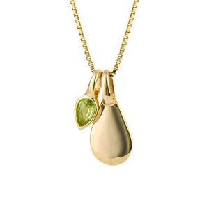 August Peridot Gold-Plated Birthstone Necklace