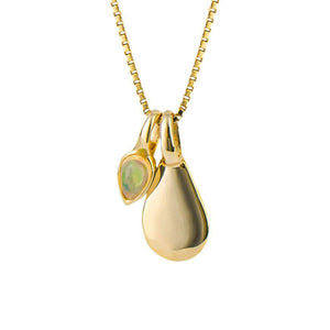 October Opal Gold-Plated Birthstone Necklace
