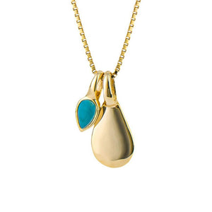 December Turquoise Gold-Plated Birthstone Necklace