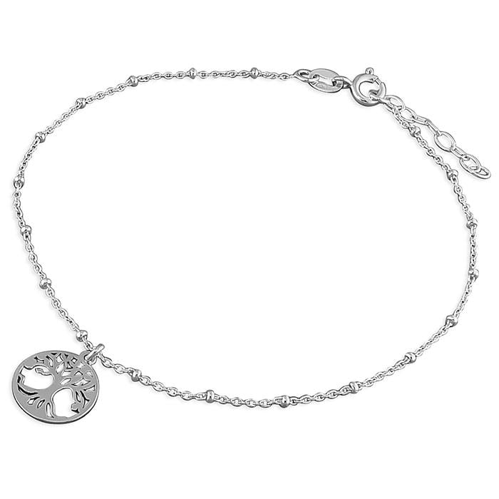 Sterling Silver Tree of Life Chain Anklet