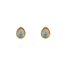 Load image into Gallery viewer, October Opal Gold-Plated Birthstone Studs
