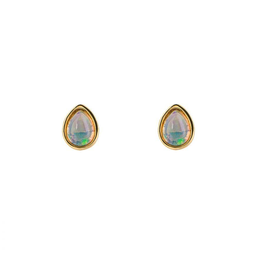 October Opal Gold-Plated Birthstone Studs
