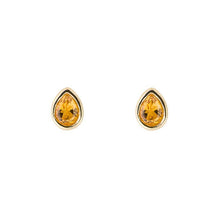 Load image into Gallery viewer, November Citrine Gold-Plated Birthstone Studs
