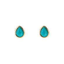 Load image into Gallery viewer, December Turquoise Gold-Plated Birthstone Studs
