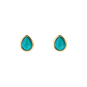 December Turquoise Gold-Plated Birthstone Studs
