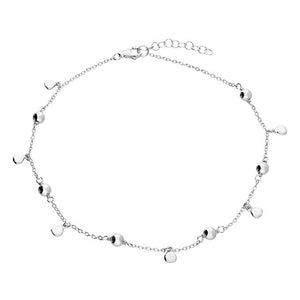 Sterling Silver Bead and Disc Anklet