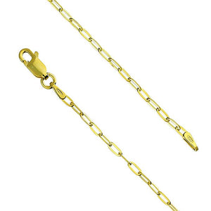 Gold Plated Sterling Silver Flat Belcher Chain 18"