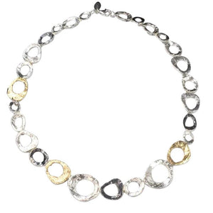 Sterling Silver 3 Colour Organic Element Necklace