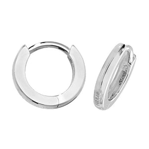 9ct White Gold 12mm Huggie Hoops